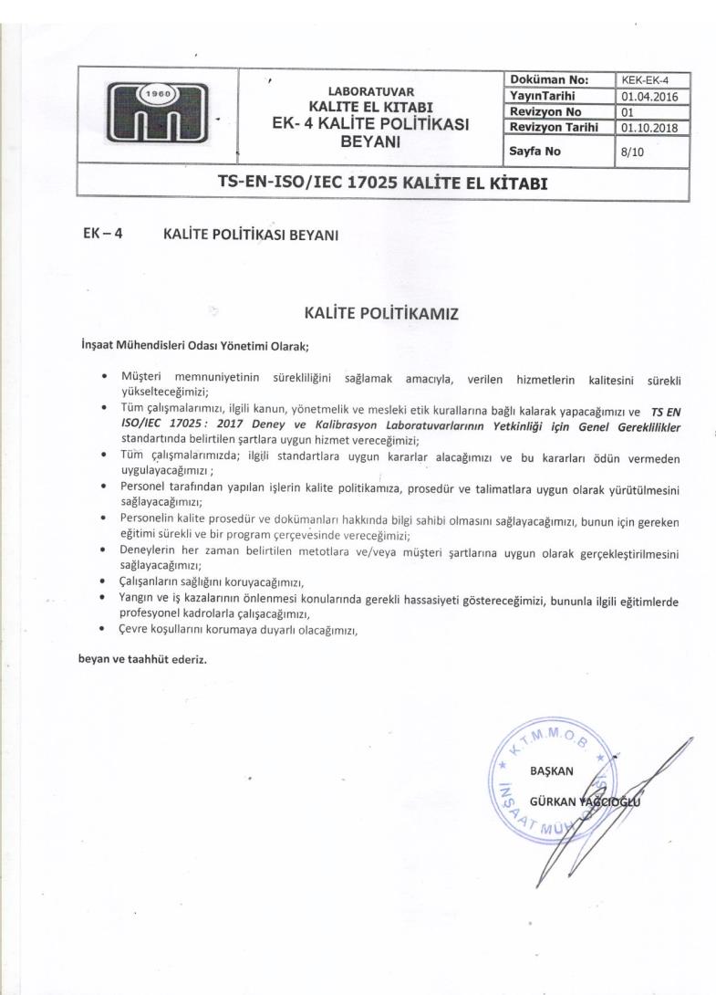 Kalite Politikamız