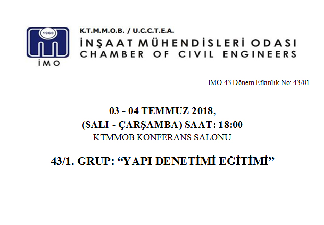 43/1.YAPI DENETİMİ EĞİTİMİ