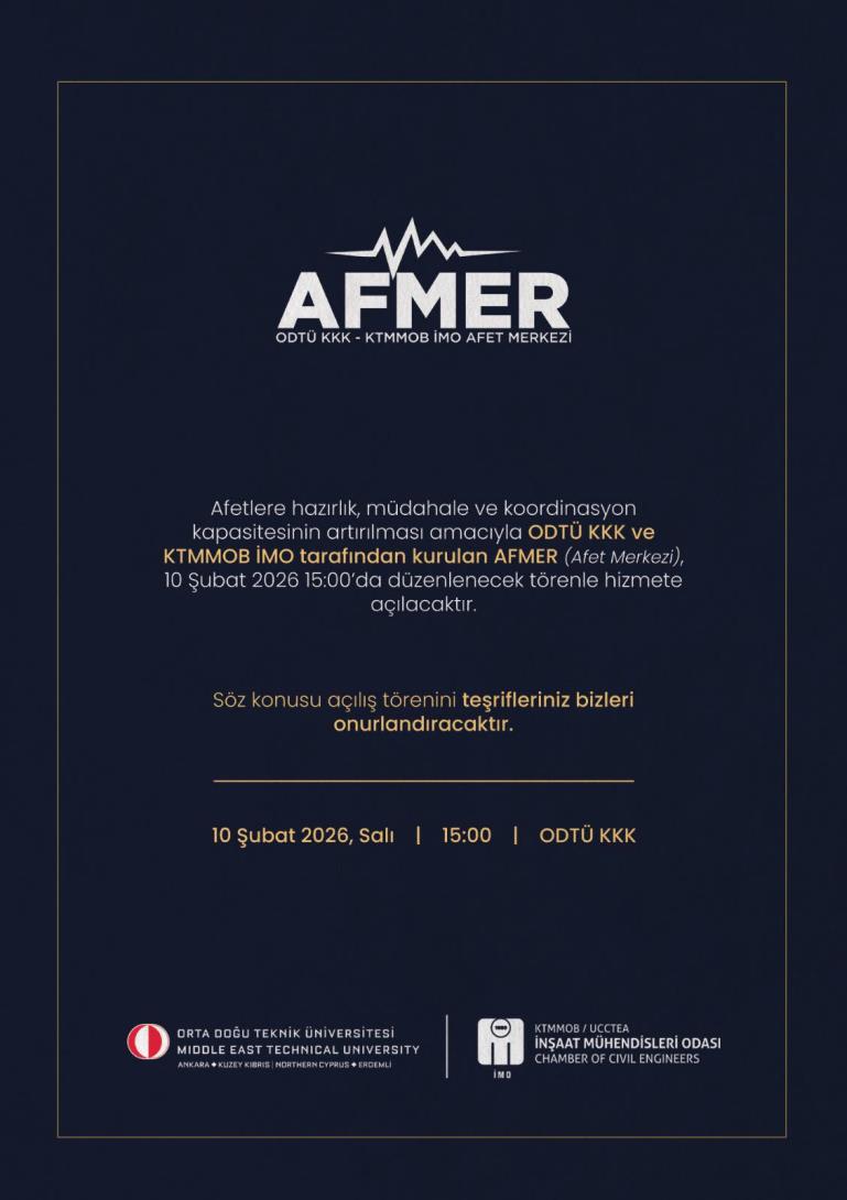 AFMER (Afet Merkezi) Hizmete Açılıyor